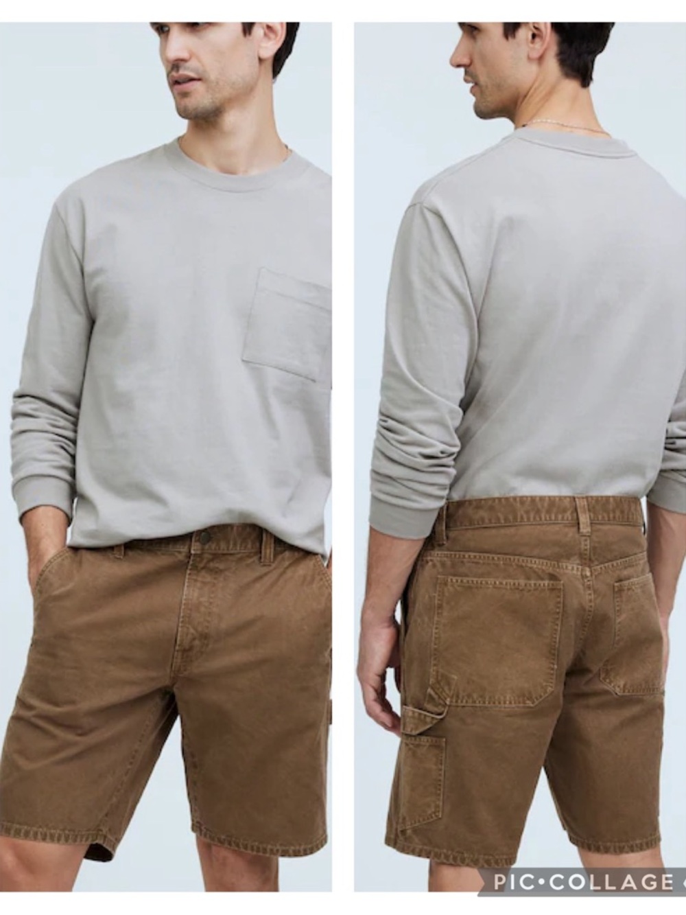 NWT Madewell Men’s Garment-Dyed Workwear Shorts in Rustic Wood